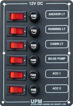 01-3056 economy 6 switch panel 12 V